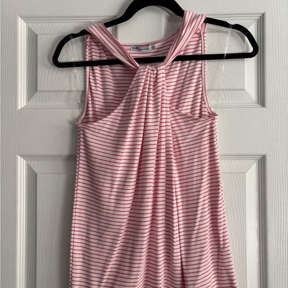 Culture Code Pink Striped Twist Halter Tank Top | Size S